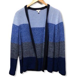 {Talbots} Blue Colorblock Cardigan Sweater